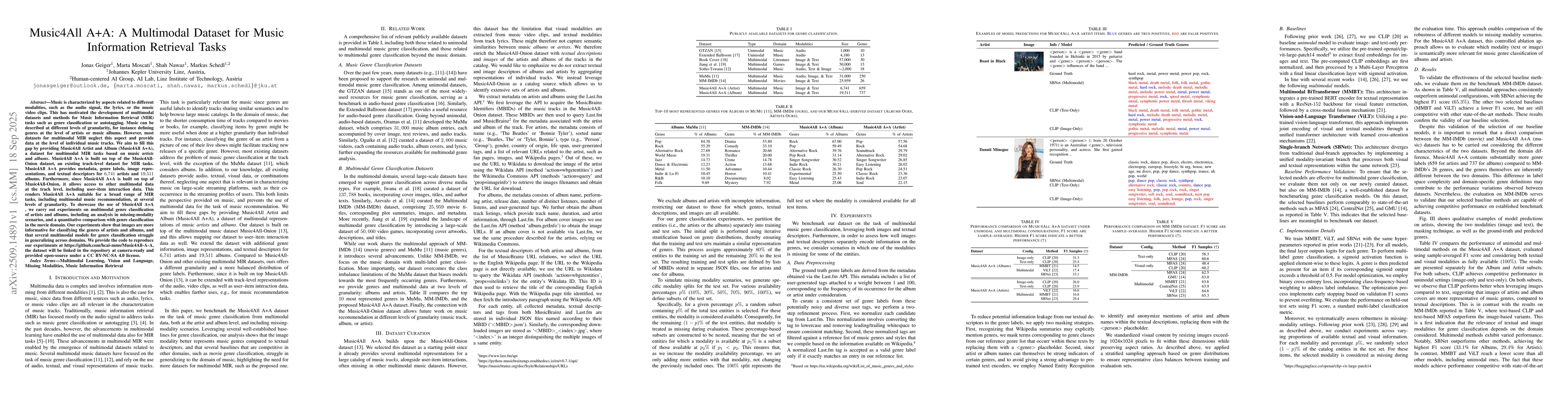 Thumbnail for Music4All A+A: A Multimodal Dataset for Music Information Retrieval
  Tasks
