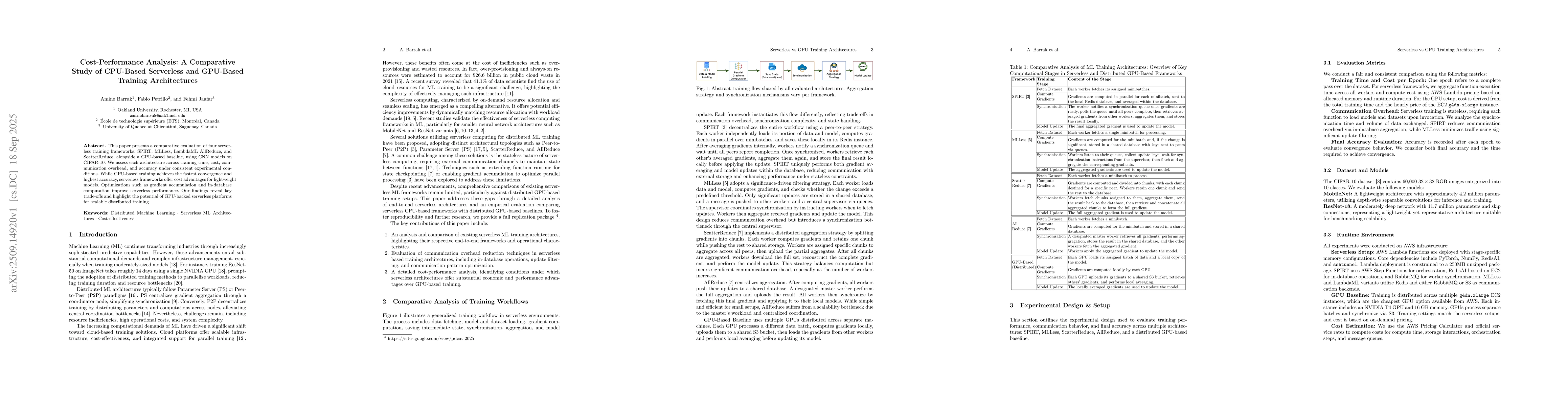 Thumbnail for Cost-Performance Analysis: A Comparative Study of CPU-Based Serverless
  and GPU-Based Training Architectures
