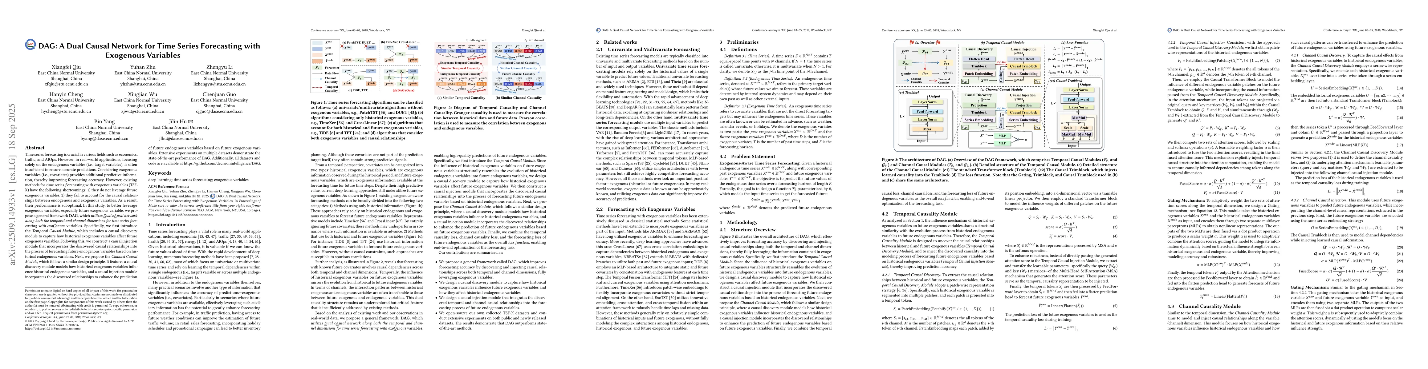 Thumbnail for DAG: A Dual Causal Network for Time Series Forecasting with Exogenous
  Variables
