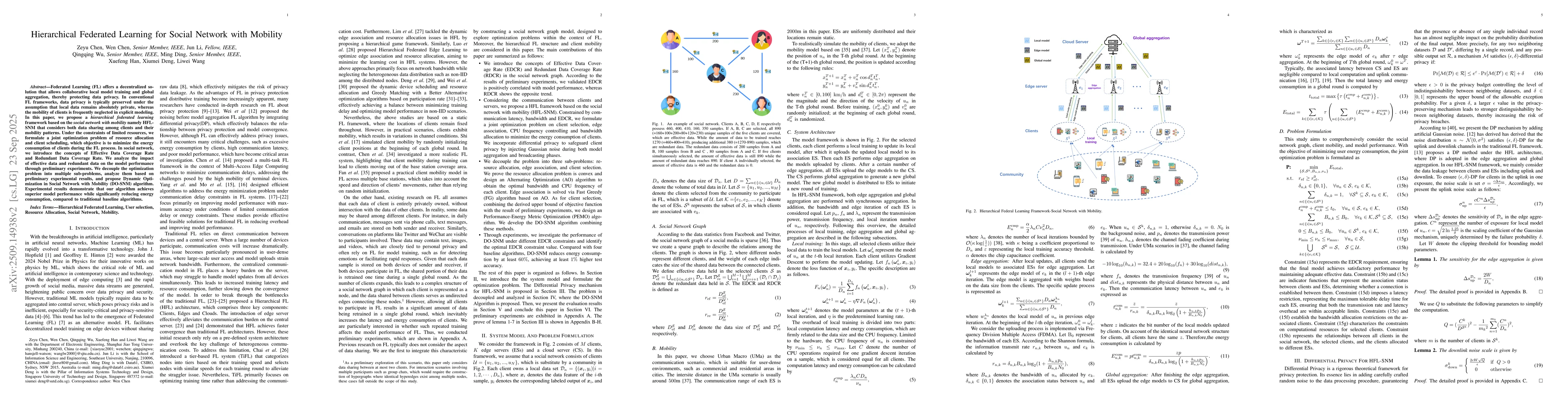 Thumbnail for Hierarchical Federated Learning for Social Network with Mobility