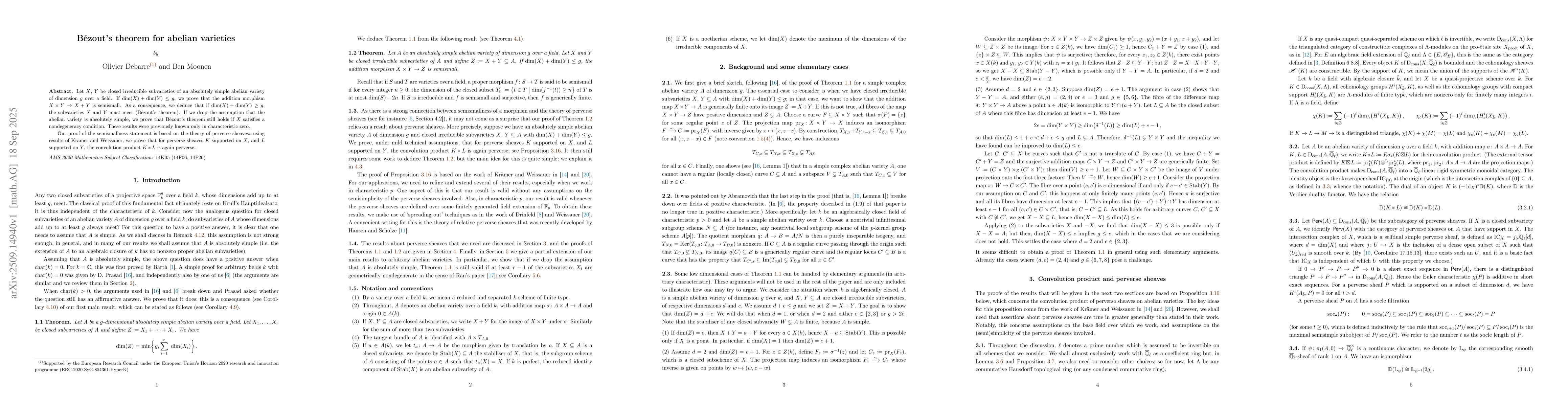 Thumbnail for BĂŠzout's theorem for abelian varieties