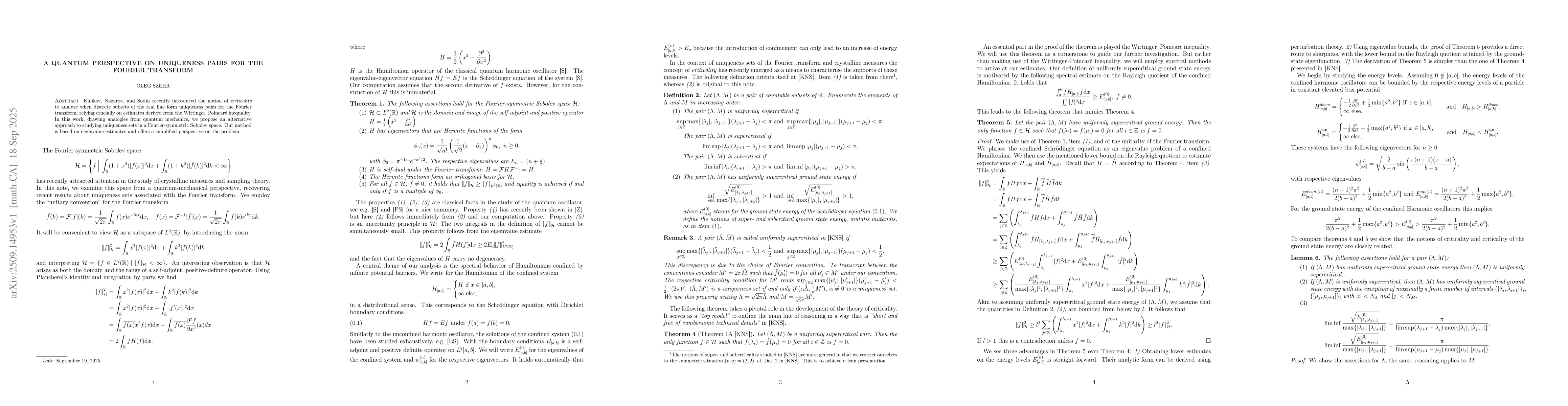 Thumbnail for A Quantum Perspective on Uniqueness Pairs for the Fourier Transform