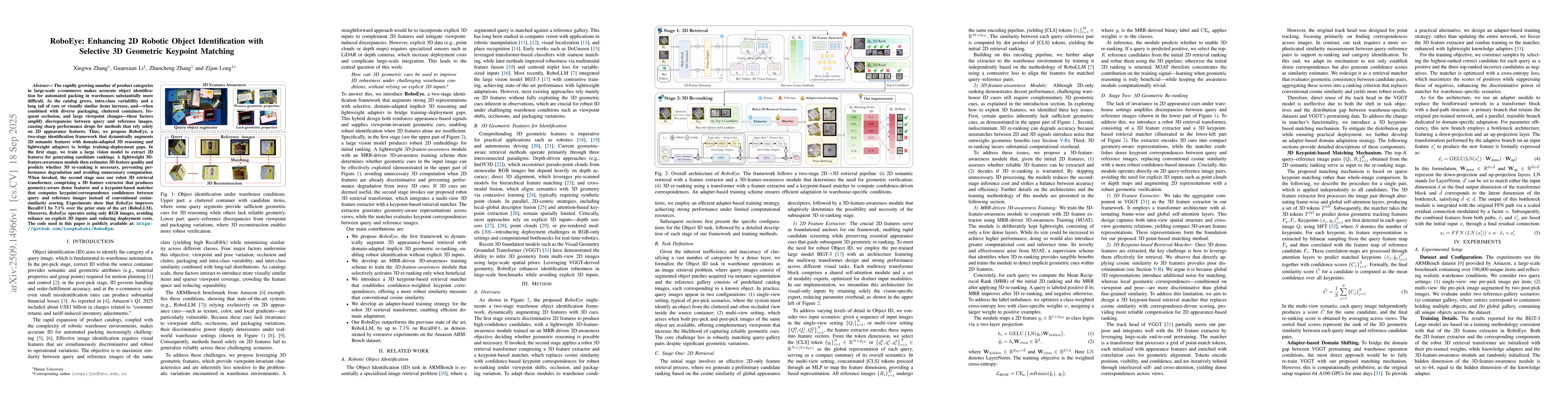 Thumbnail for RoboEye: Enhancing 2D Robotic Object Identification with Selective 3D
  Geometric Keypoint Matching
