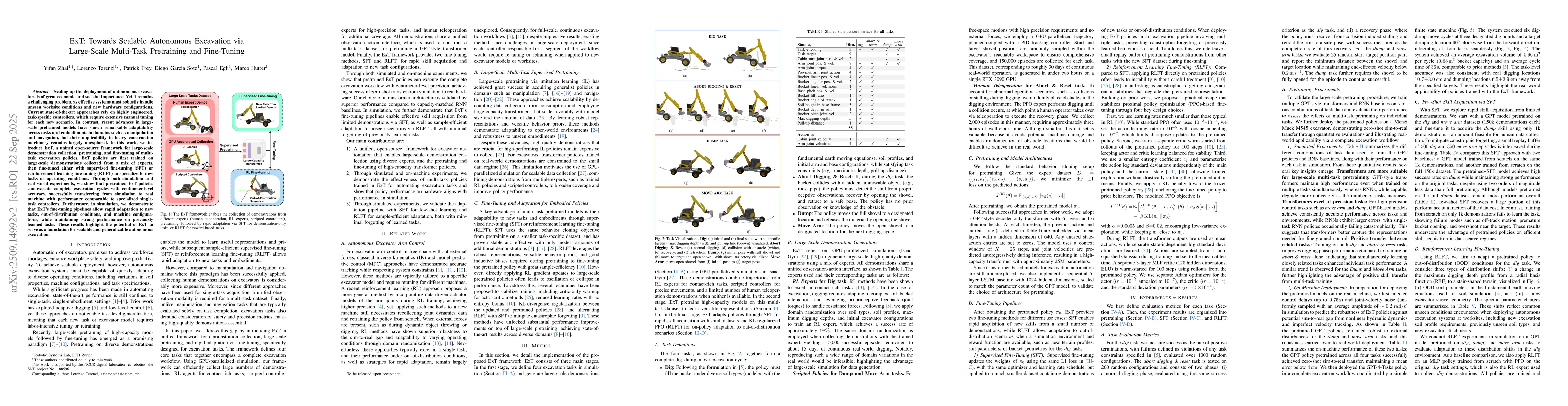 Thumbnail for ExT: Towards Scalable Autonomous Excavation via Large-Scale Multi-Task
  Pretraining and Fine-Tuning