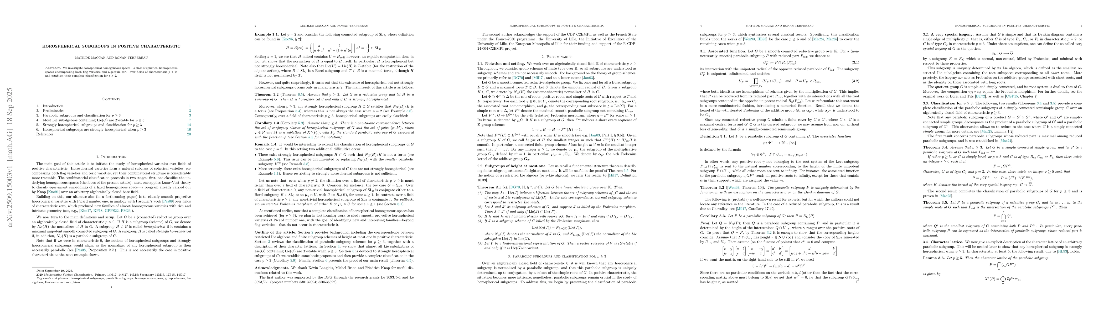 Thumbnail for Horospherical subgroups in positive characteristic