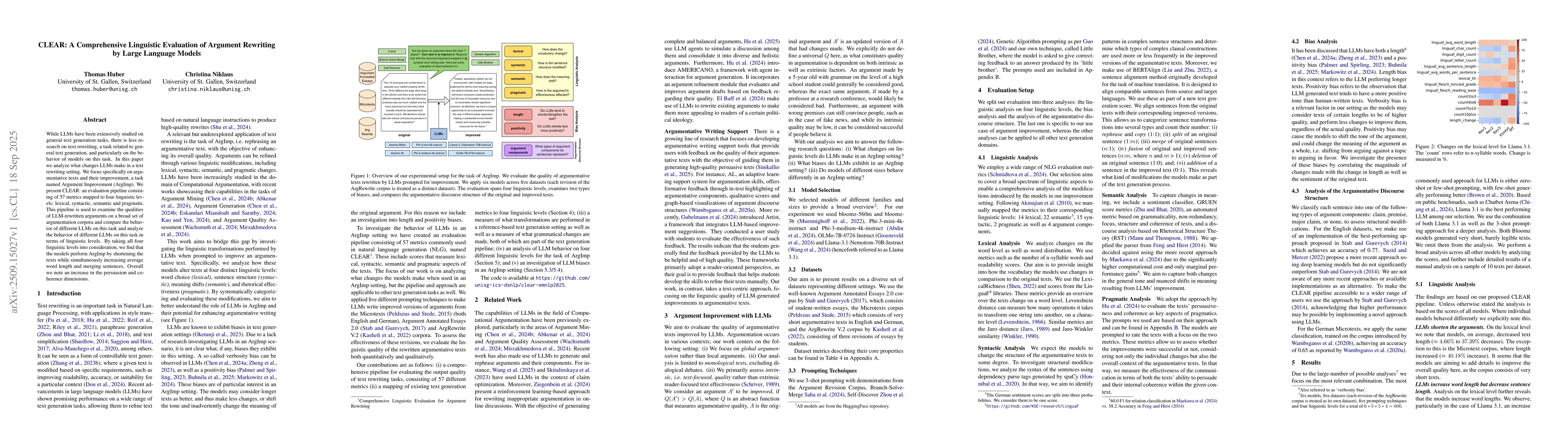 Thumbnail for CLEAR: A Comprehensive Linguistic Evaluation of Argument Rewriting by
  Large Language Models