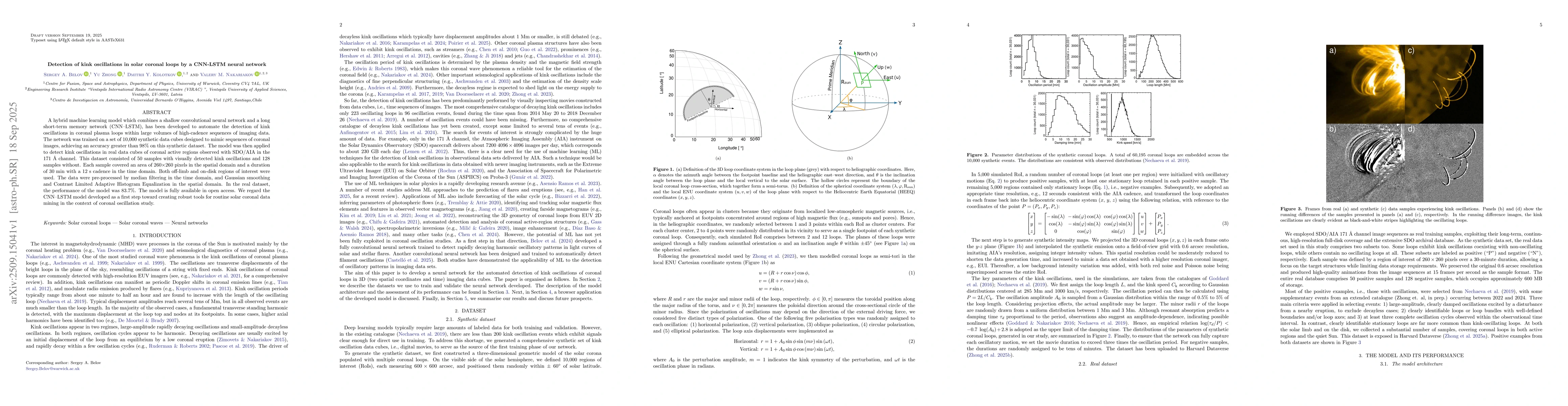 Thumbnail for Detection of kink oscillations in solar coronal loops by a CNN-LSTM
  neural network