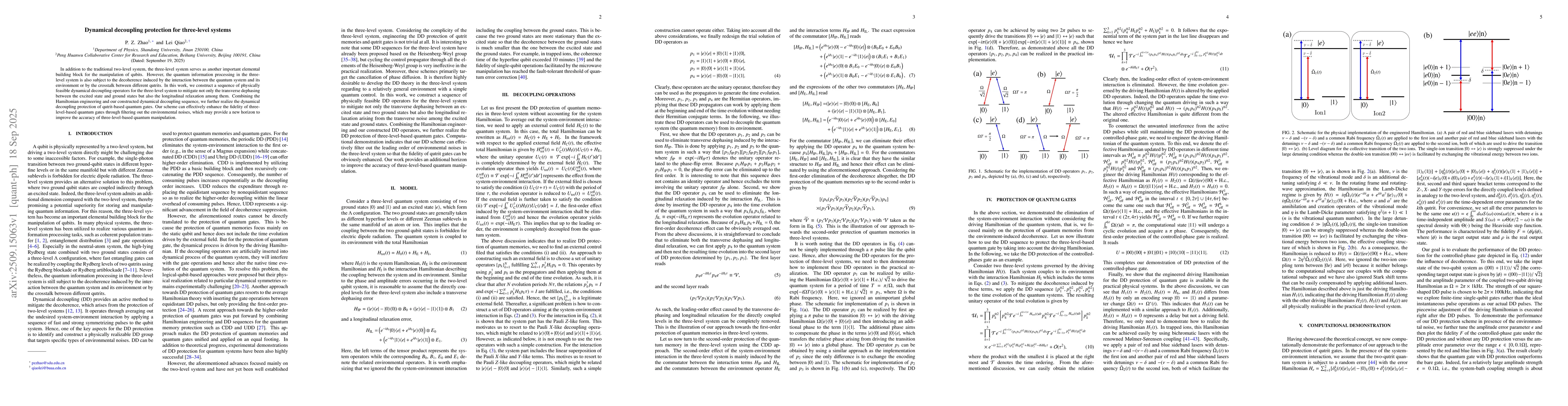 Thumbnail for Dynamical decoupling protection for three-level systems