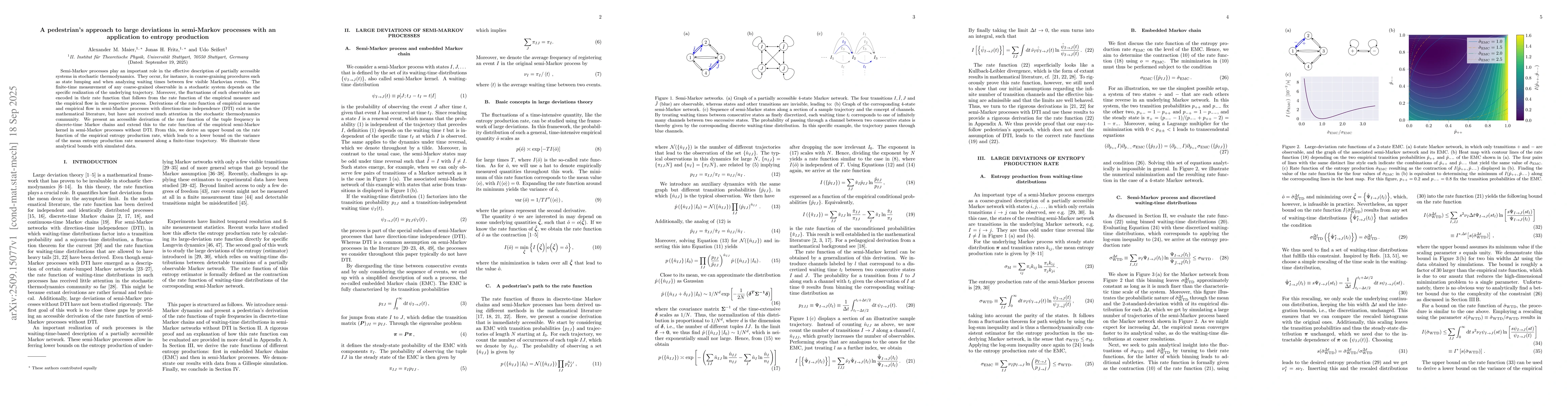 Thumbnail for A pedestrian's approach to large deviations in semi-Markov processes
  with an application to entropy production