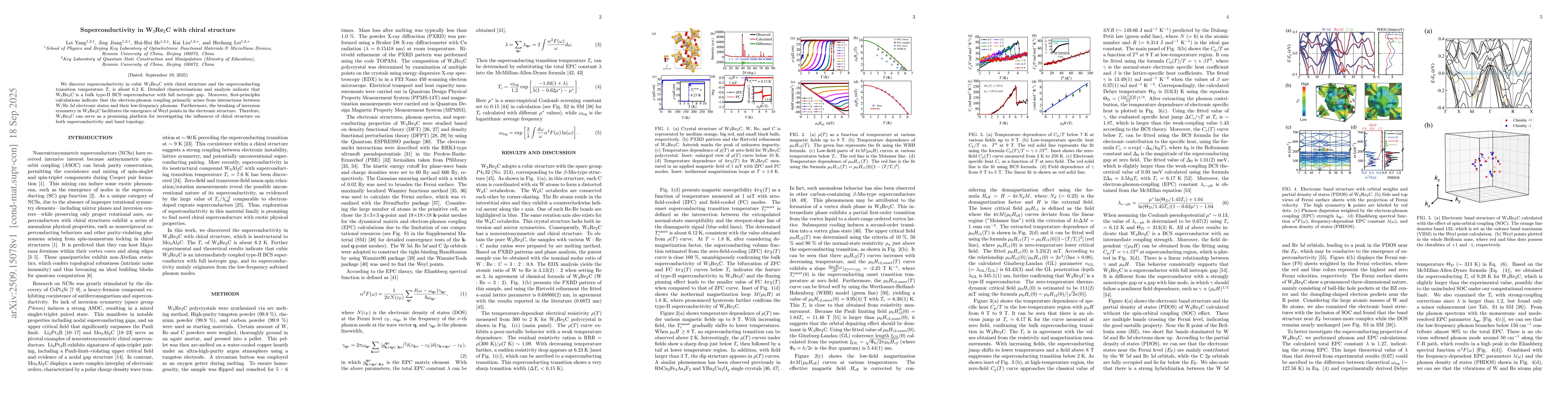Thumbnail for Superconductivity in W3Re2C with chiral structure