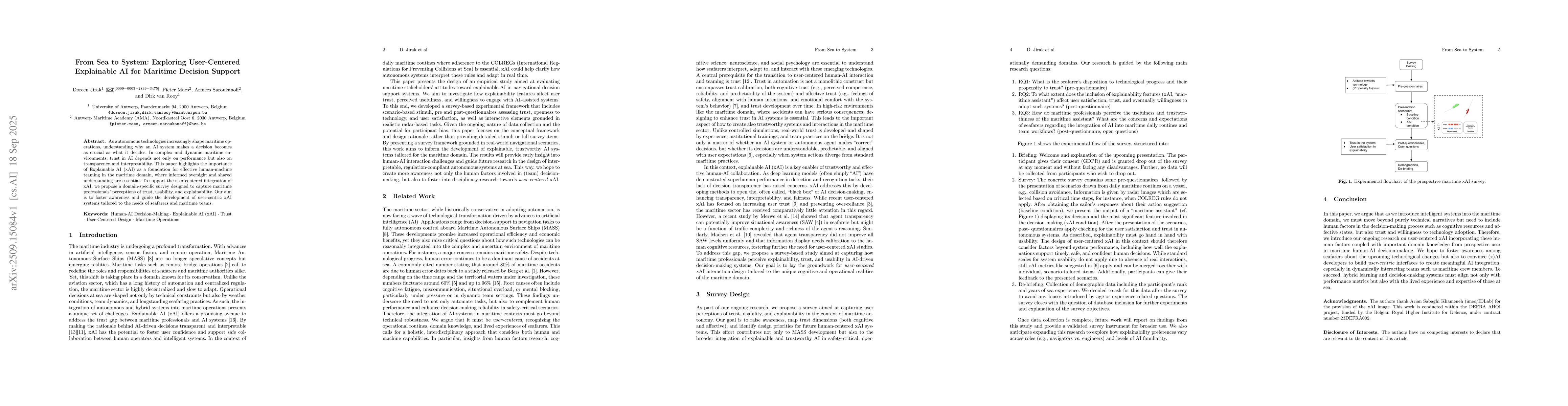 Thumbnail for From Sea to System: Exploring User-Centered Explainable AI for Maritime
  Decision Support