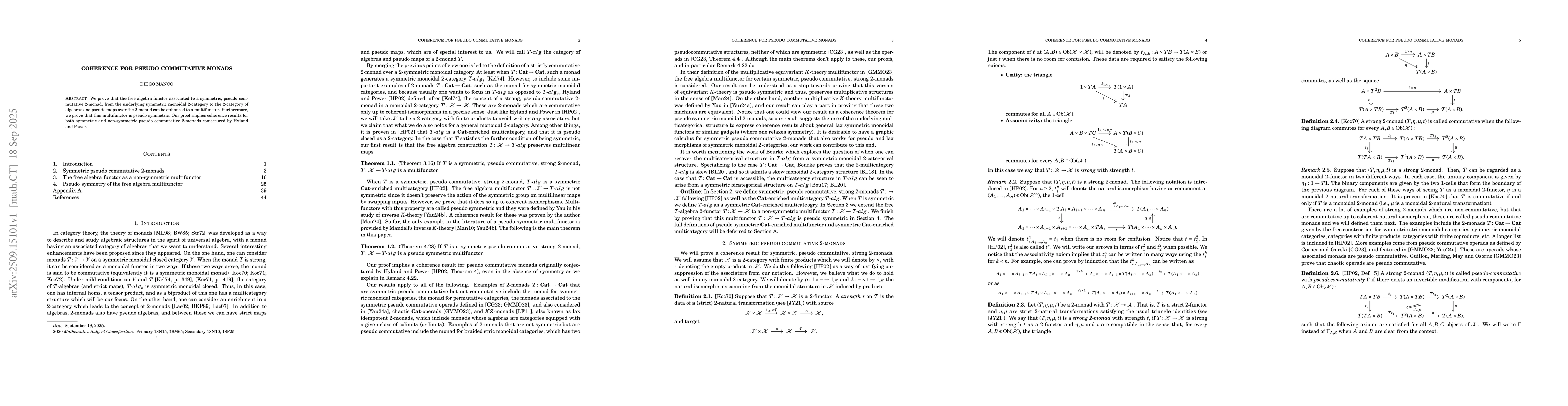 Thumbnail for Coherence for Pseudo Commutative Monads