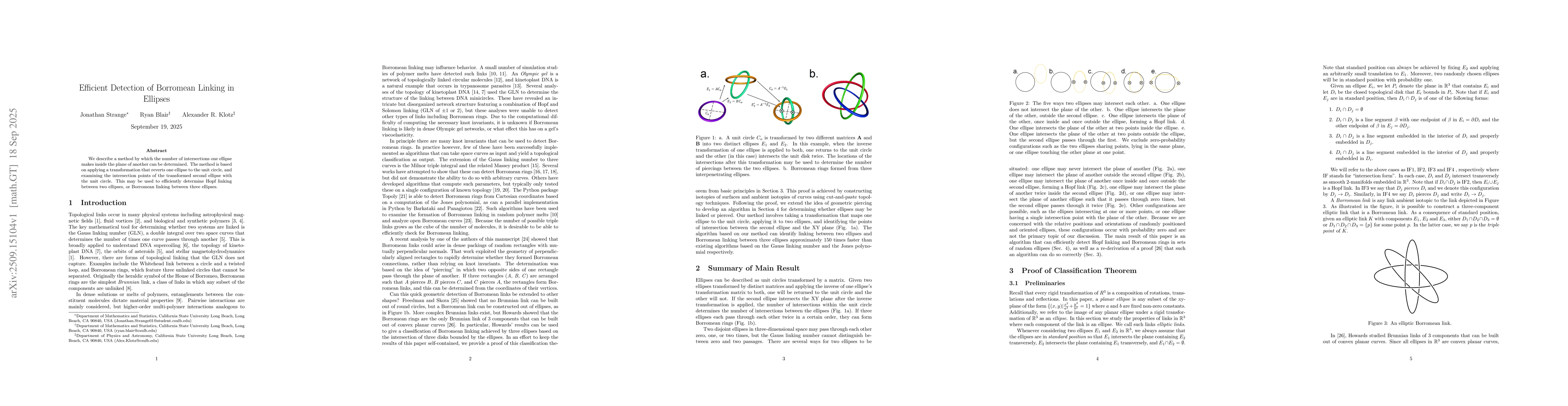 Thumbnail for Efficient Detection of Borromean Linking in Ellipses