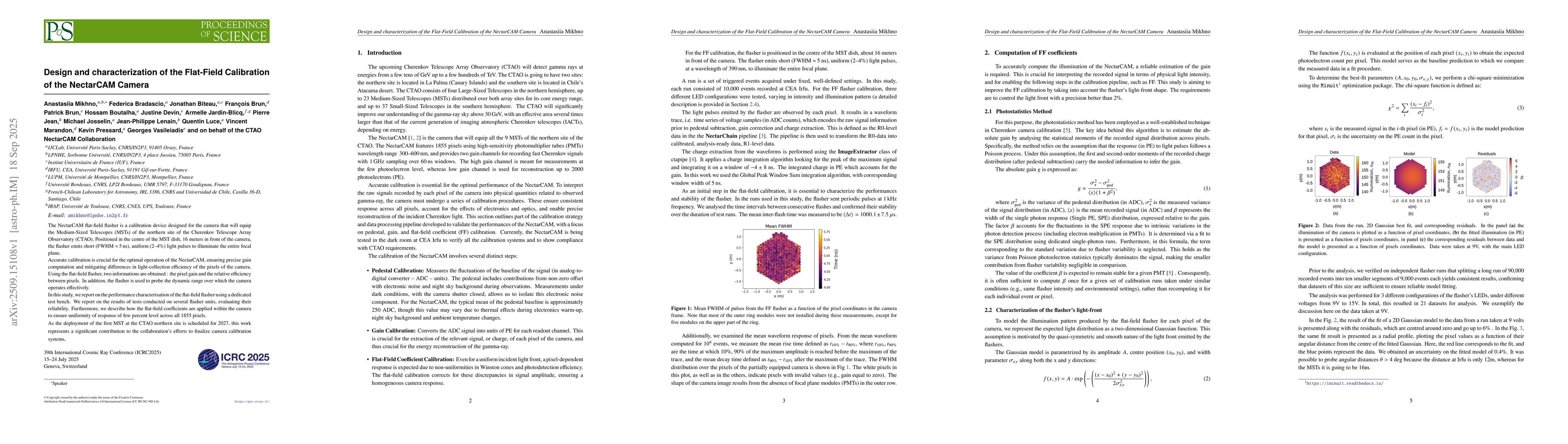 Thumbnail for Design and characterization of the Flat-Field Calibration of the
  NectarCAM Camera