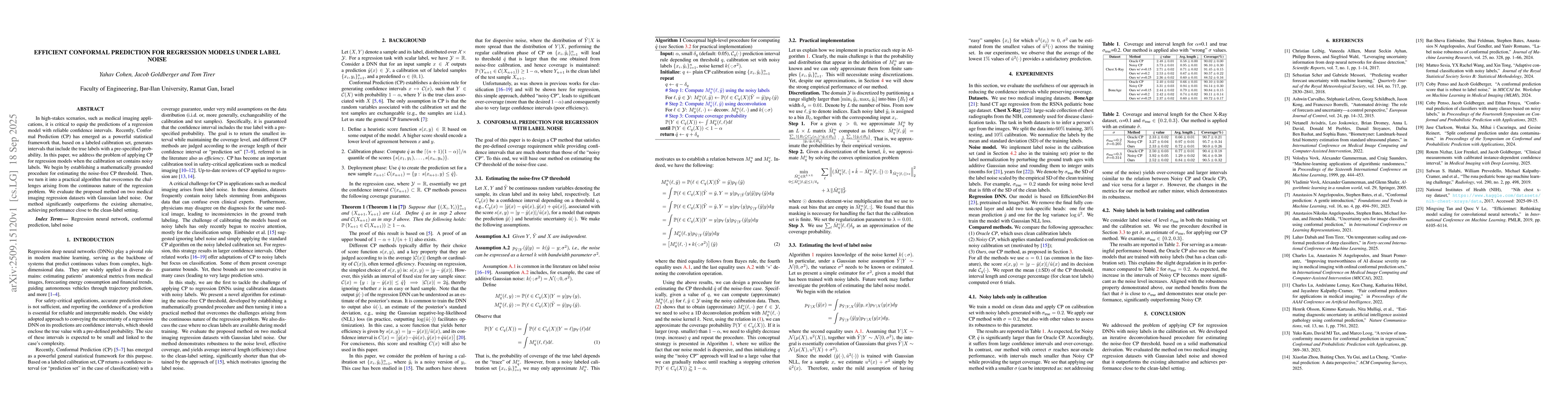 Thumbnail for Efficient Conformal Prediction for Regression Models under Label Noise