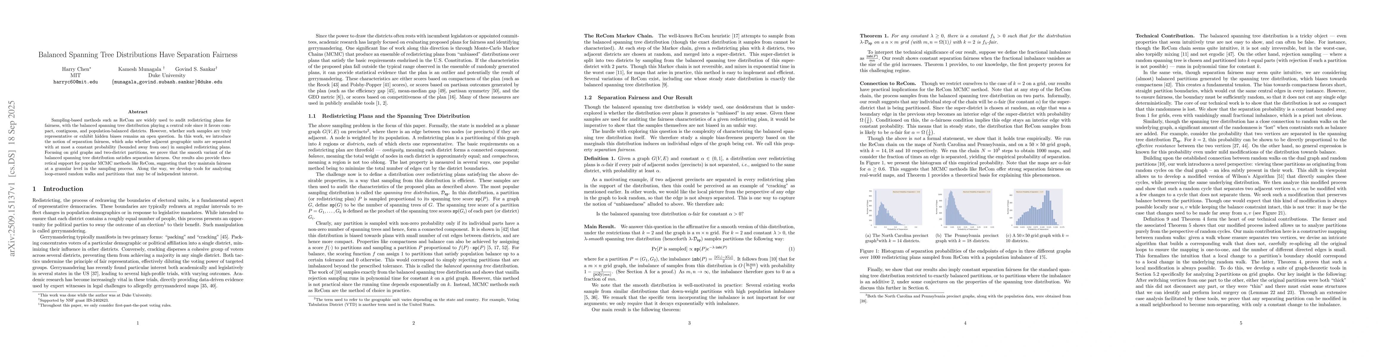 Thumbnail for Balanced Spanning Tree Distributions Have Separation Fairness
