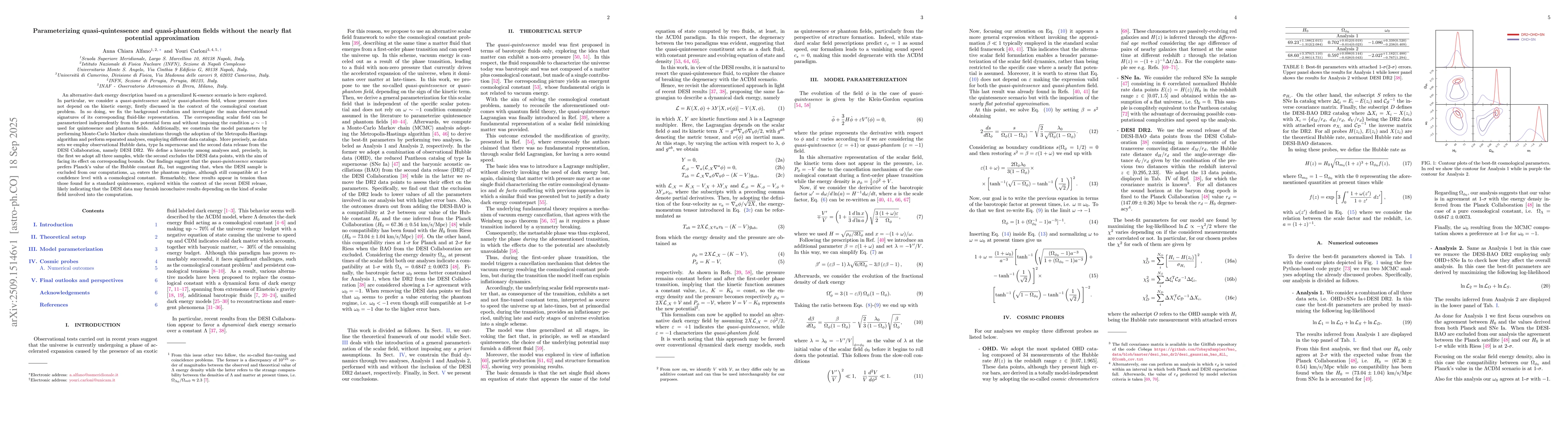 Thumbnail for Parameterizing quasi-quintessence and quasi-phantom fields without the
  nearly flat potential approximation