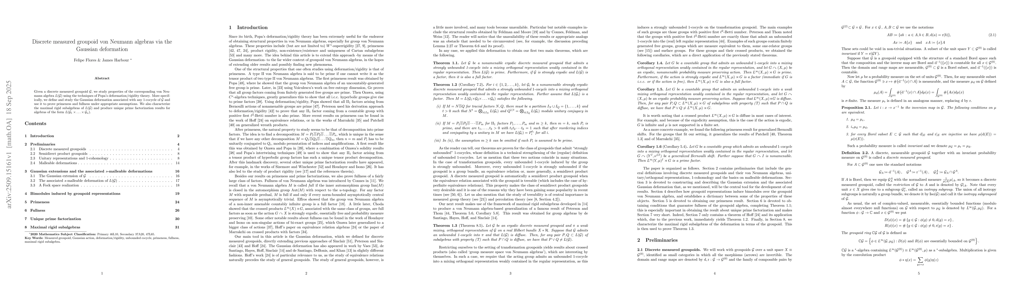 Thumbnail for Discrete measured groupoid von Neumann algebras via the Gaussian
  deformation