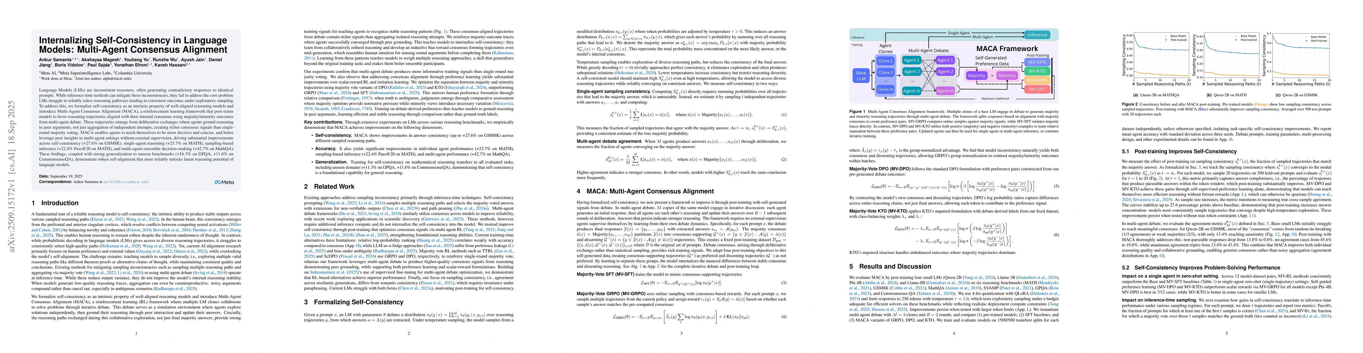 Thumbnail for Internalizing Self-Consistency in Language Models: Multi-Agent Consensus
  Alignment
