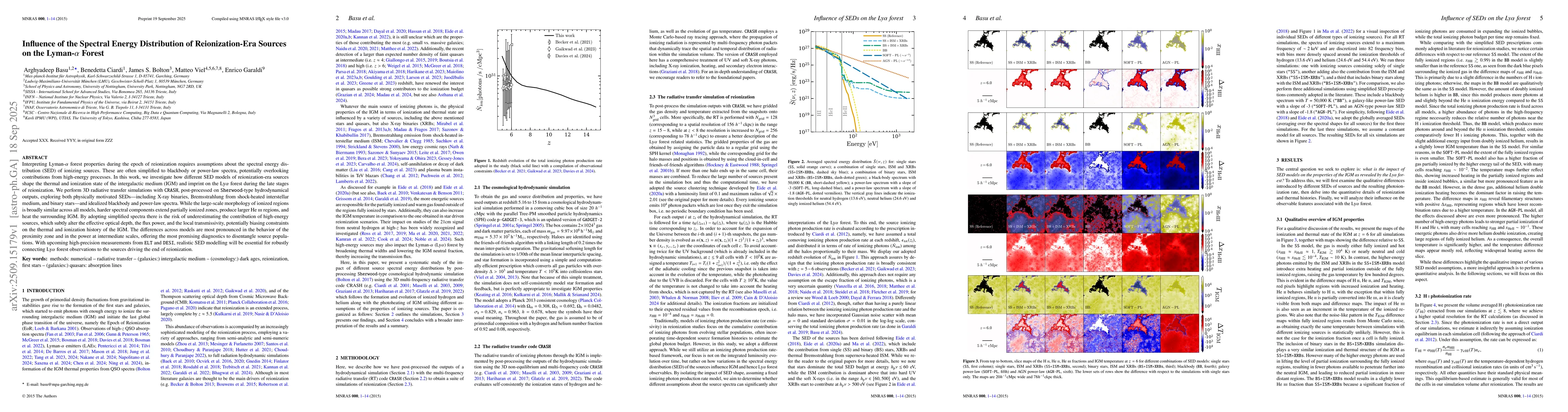 Thumbnail for Influence of the Spectral Energy Distribution of Reionization-Era
  Sources on the Lyman-$α$ Forest