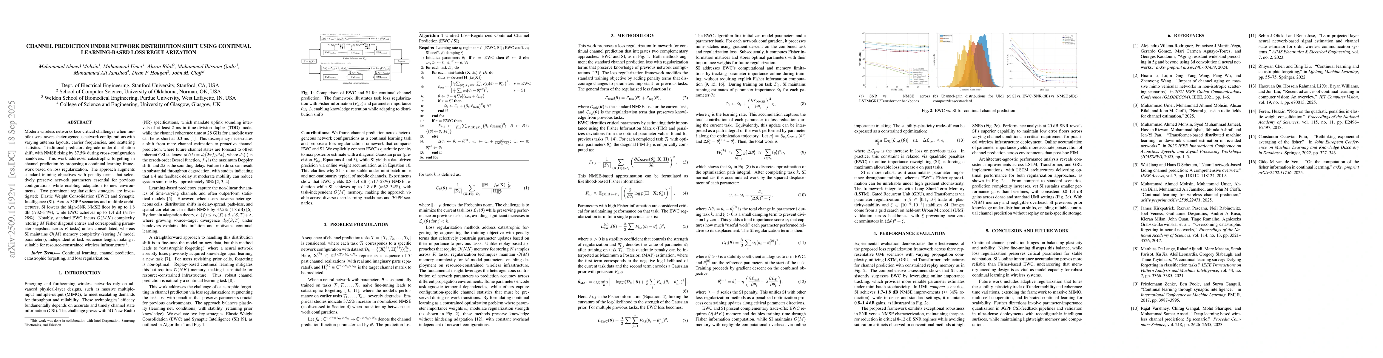 Thumbnail for Channel Prediction under Network Distribution Shift Using Continual
  Learning-based Loss Regularization