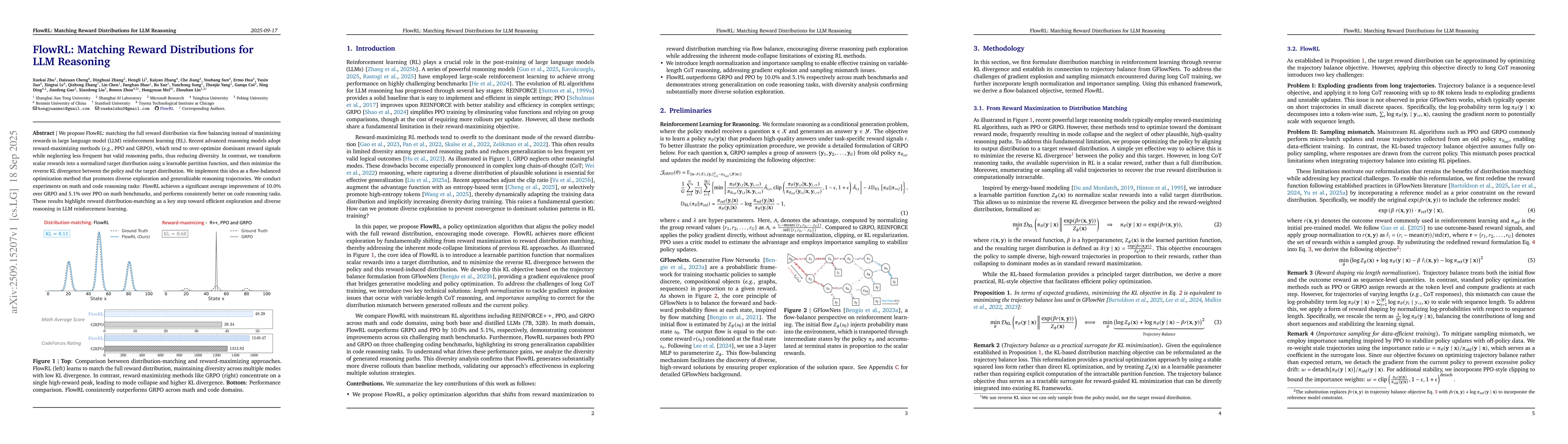 Thumbnail for FlowRL: Matching Reward Distributions for LLM Reasoning