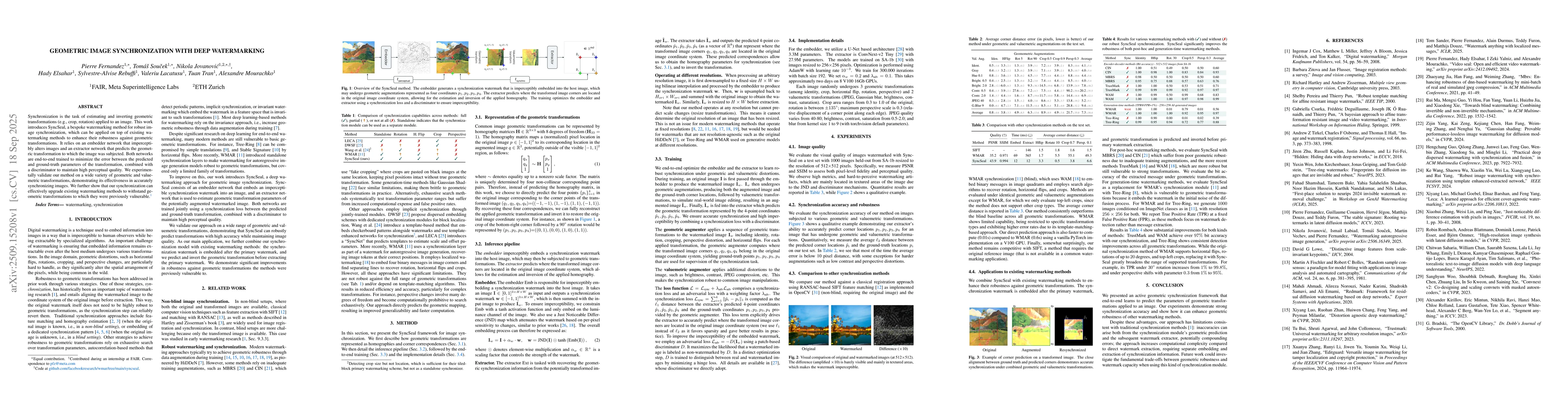 Thumbnail for Geometric Image Synchronization with Deep Watermarking