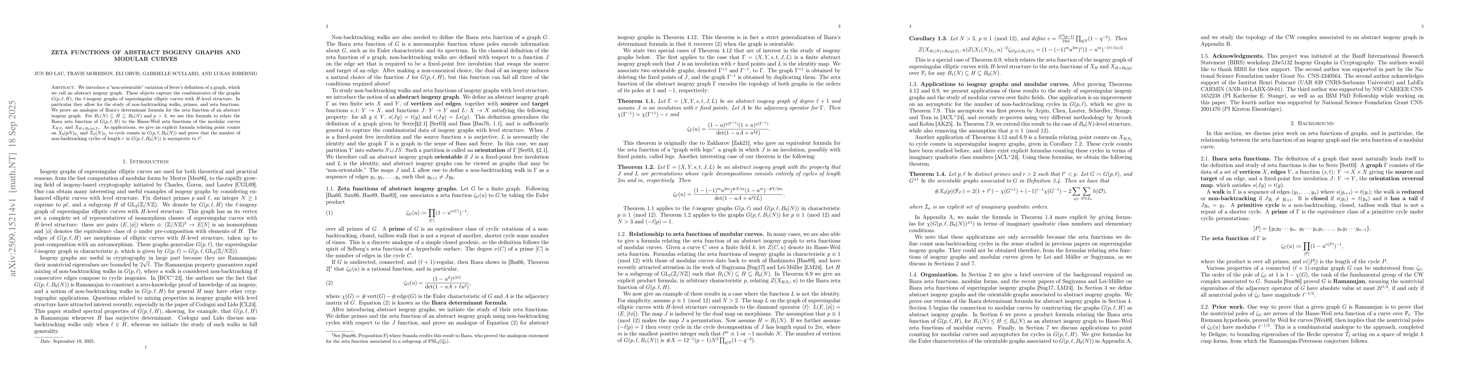 Thumbnail for Zeta functions of abstract isogeny graphs and modular curves