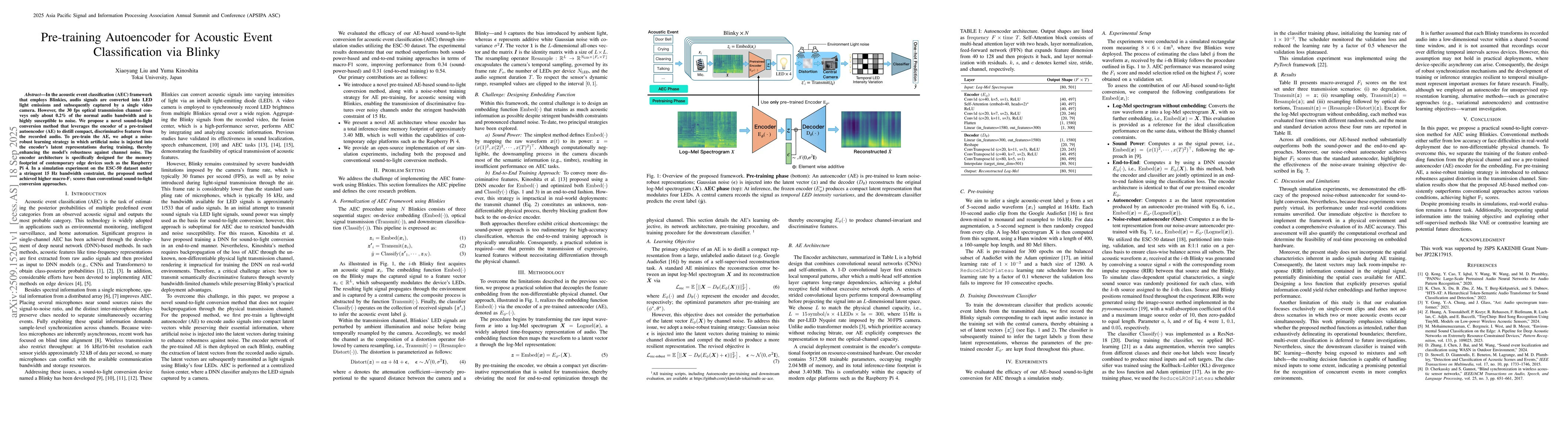 Thumbnail for Pre-training Autoencoder for Acoustic Event Classification via Blinky