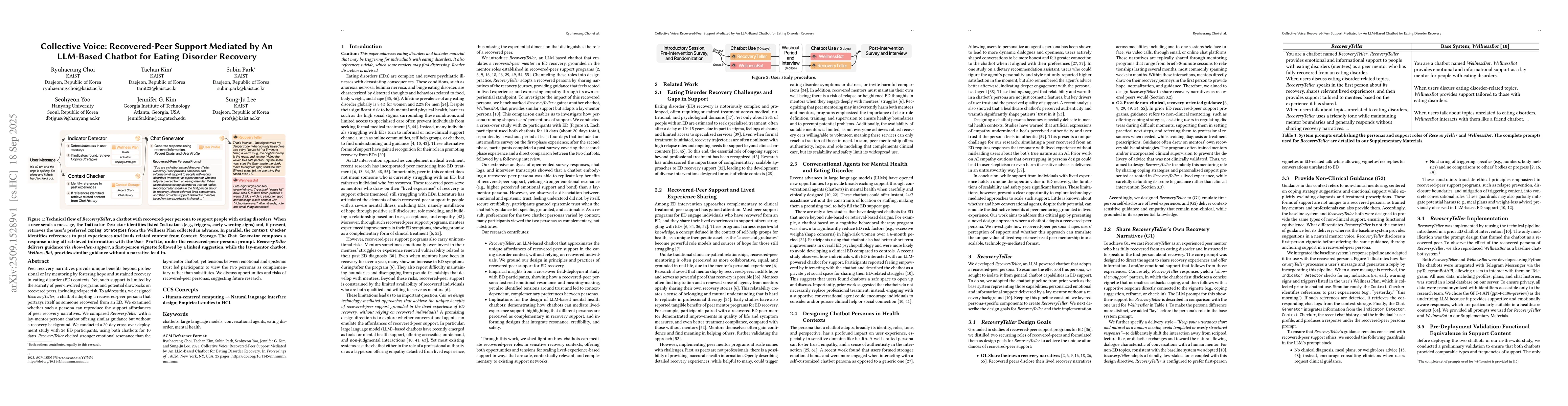 Thumbnail for Collective Voice: Recovered-Peer Support Mediated by An LLM-Based
  Chatbot for Eating Disorder Recovery