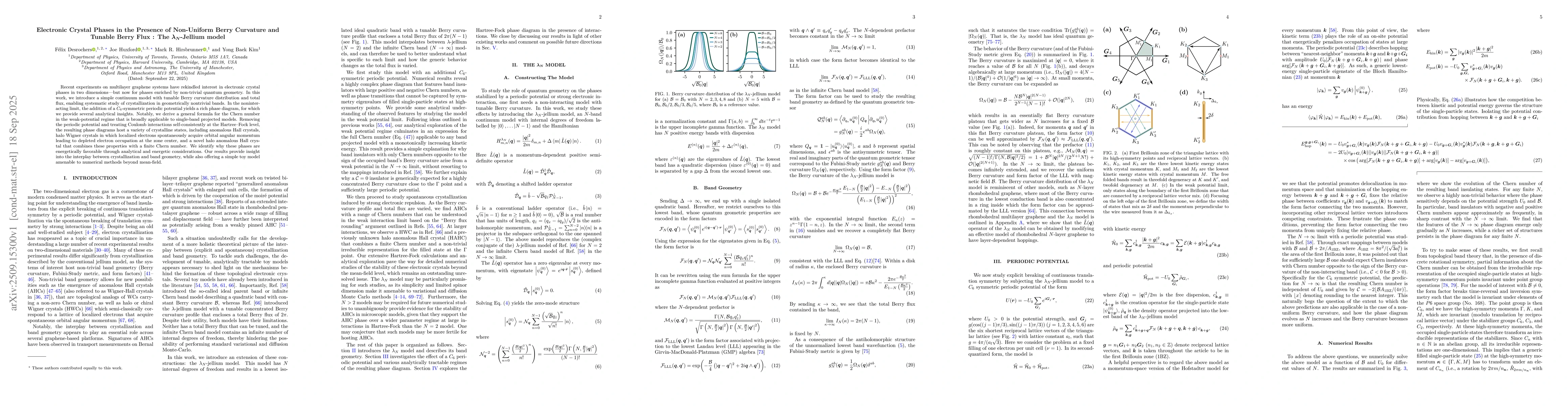 Thumbnail for Electronic Crystal Phases in the Presence of Non-Uniform Berry Curvature
  and Tunable Berry Flux: The $λ_N$-Jellium model