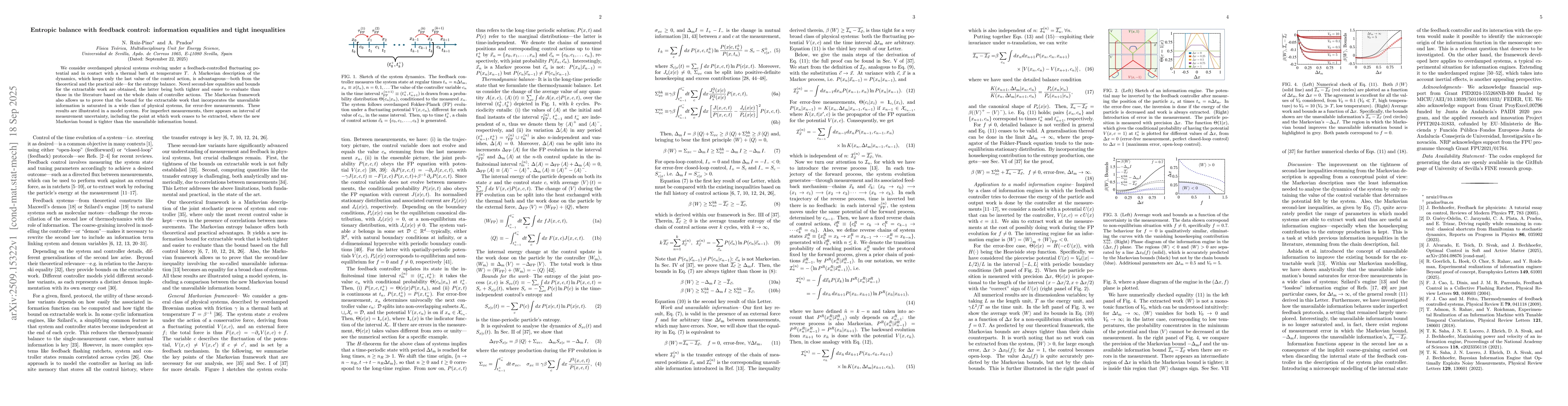 Thumbnail for Entropic balance with feedback control: information equalities and tight
  inequalities