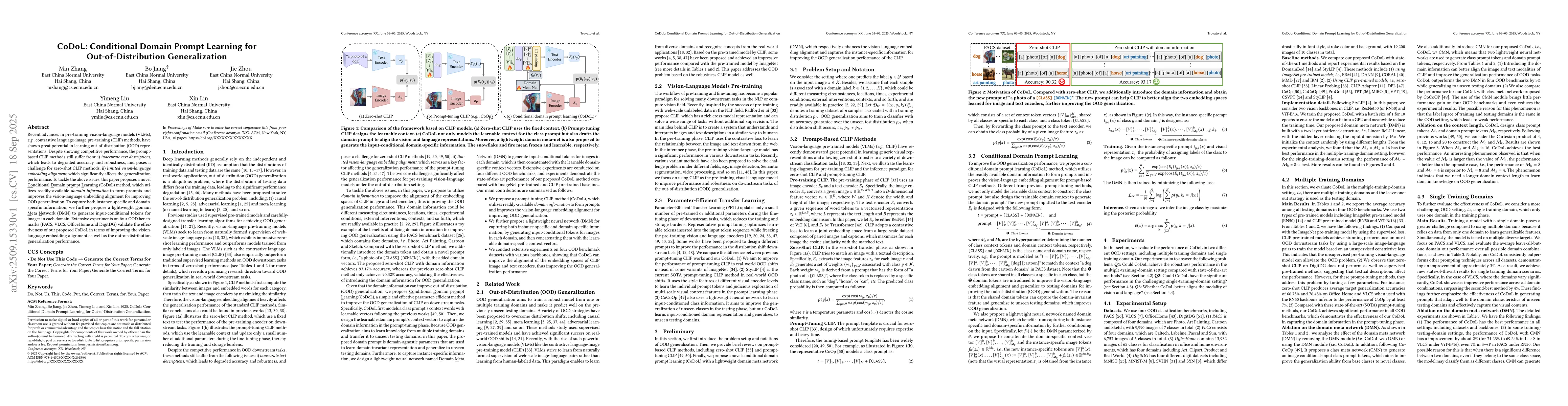 Thumbnail for CoDoL: Conditional Domain Prompt Learning for Out-of-Distribution
  Generalization