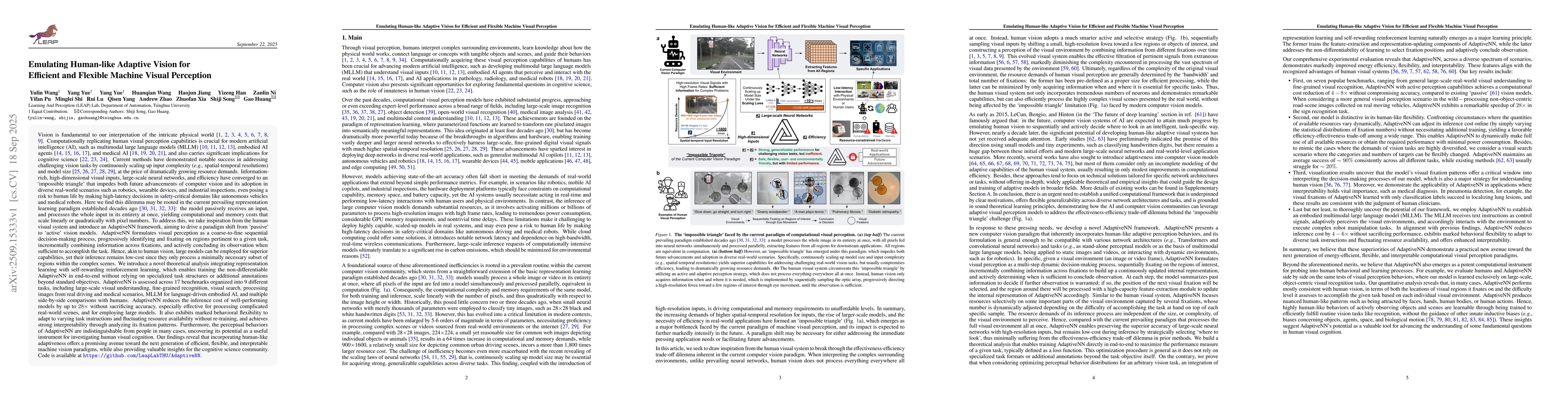 Thumbnail for Emulating Human-like Adaptive Vision for Efficient and Flexible Machine
  Visual Perception