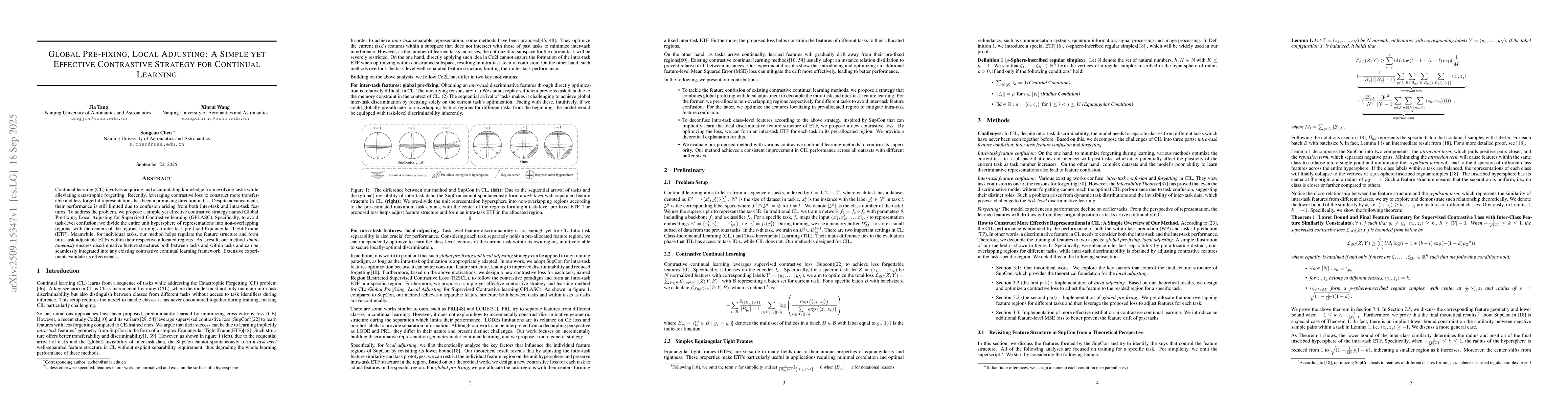 Thumbnail for Global Pre-fixing, Local Adjusting: A Simple yet Effective Contrastive
  Strategy for Continual Learning