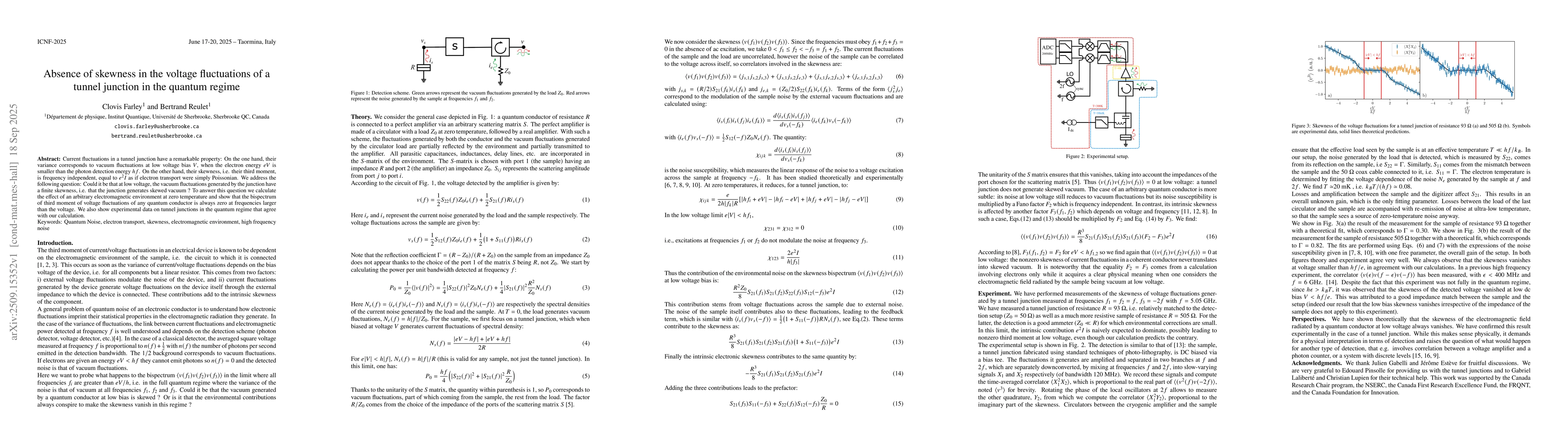 Thumbnail for Absence of skewness in the voltage fluctuations of a tunnel junction in
  the quantum regime