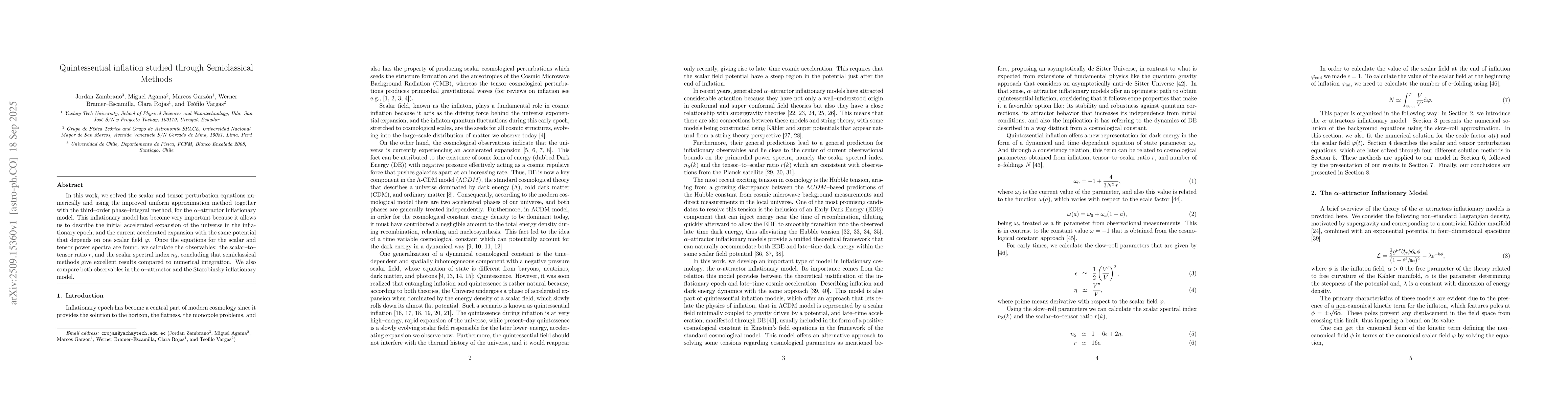 Thumbnail for Quintessential inflation studied through Semiclassical Methods
