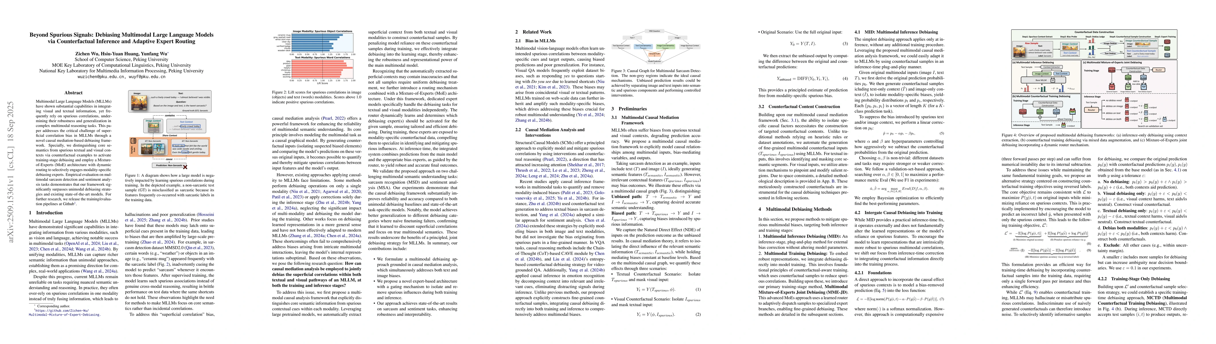 Thumbnail for Beyond Spurious Signals: Debiasing Multimodal Large Language Models via
  Counterfactual Inference and Adaptive Expert Routing