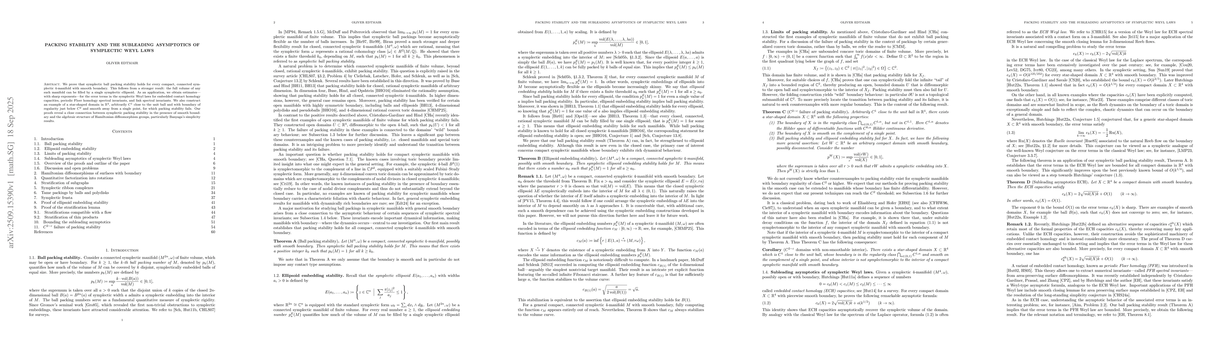 Thumbnail for Packing stability and the subleading asymptotics of symplectic Weyl laws