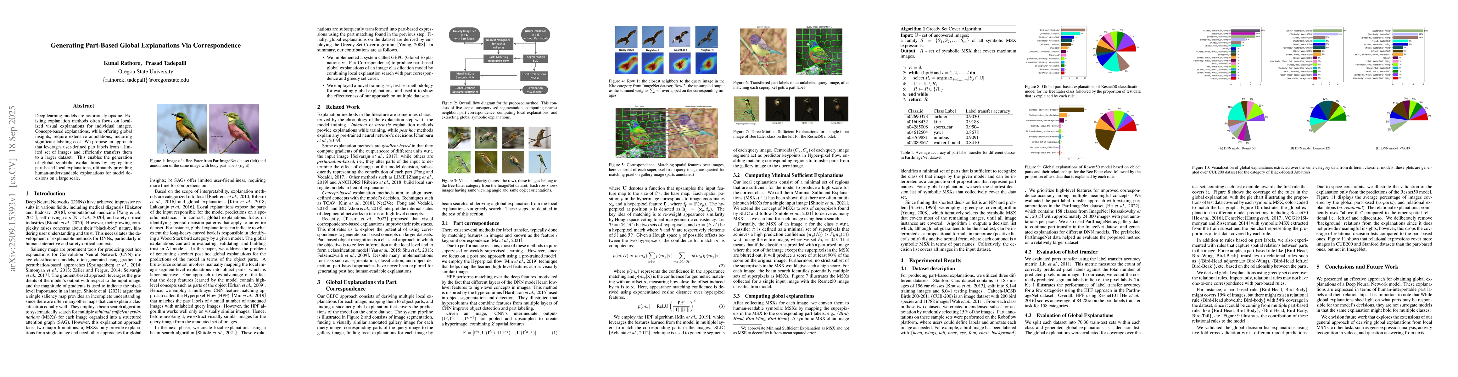 Thumbnail for Generating Part-Based Global Explanations Via Correspondence