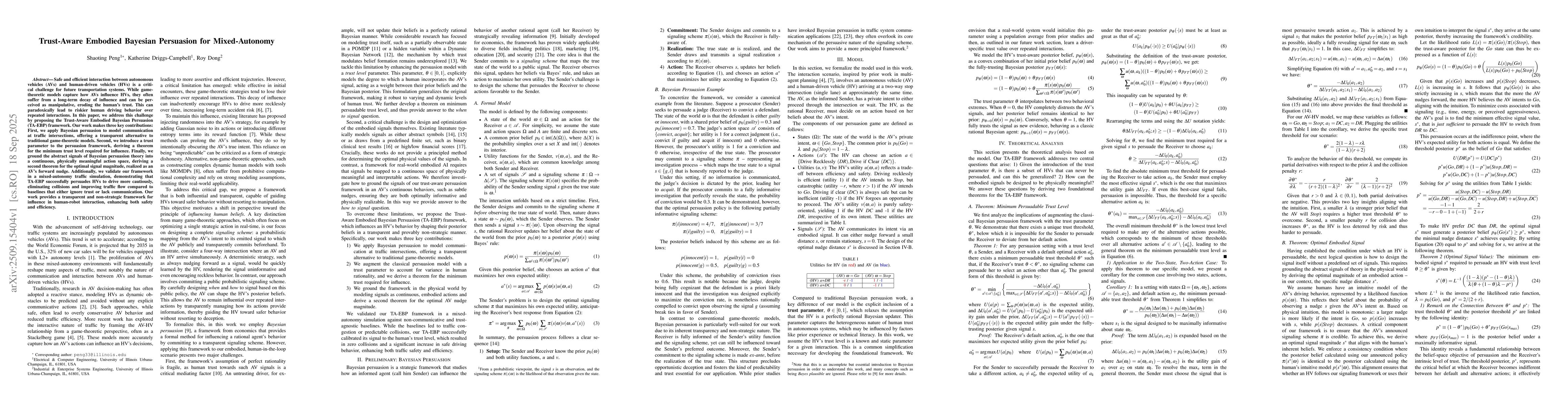 Thumbnail for Trust-Aware Embodied Bayesian Persuasion for Mixed-Autonomy