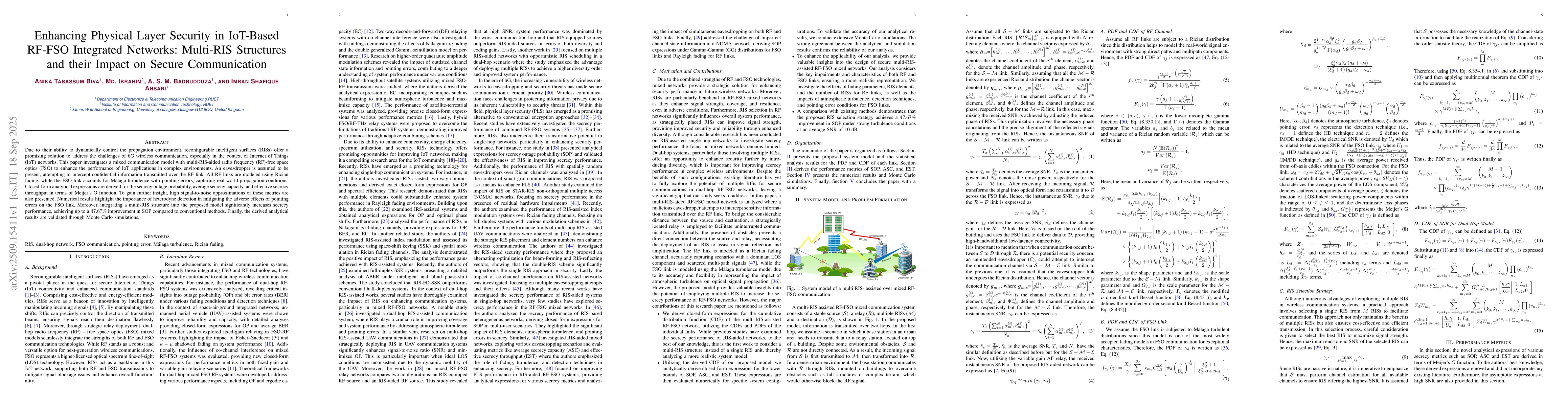 Thumbnail for Enhancing Physical Layer Security in IoT-Based RF-FSO Integrated
  Networks: Multi-RIS Structures and their Impact on Secure Communication