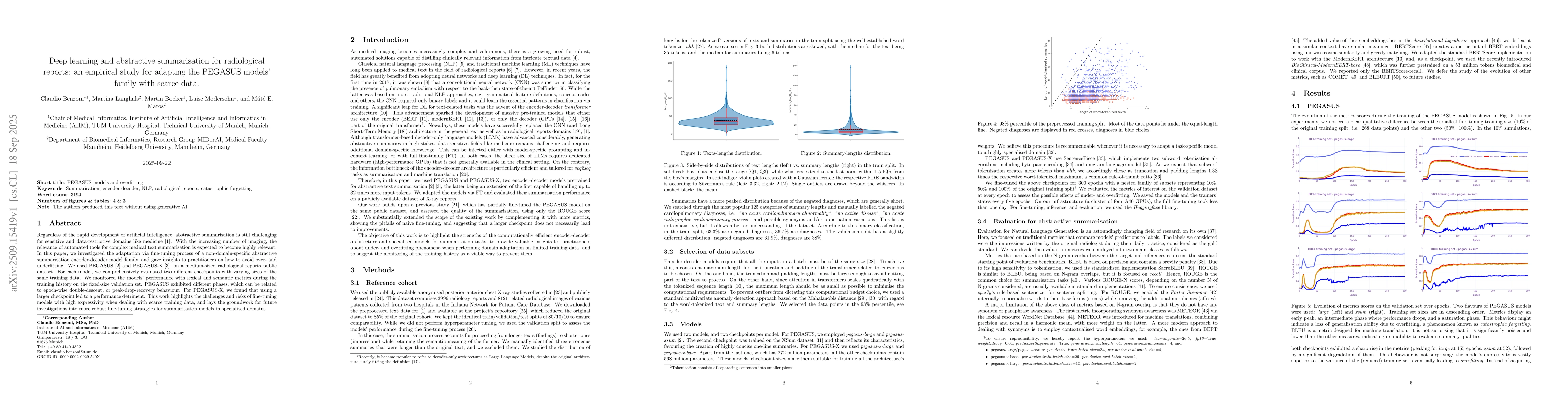 Thumbnail for Deep learning and abstractive summarisation for radiological reports: an
  empirical study for adapting the PEGASUS models' family with scarce data