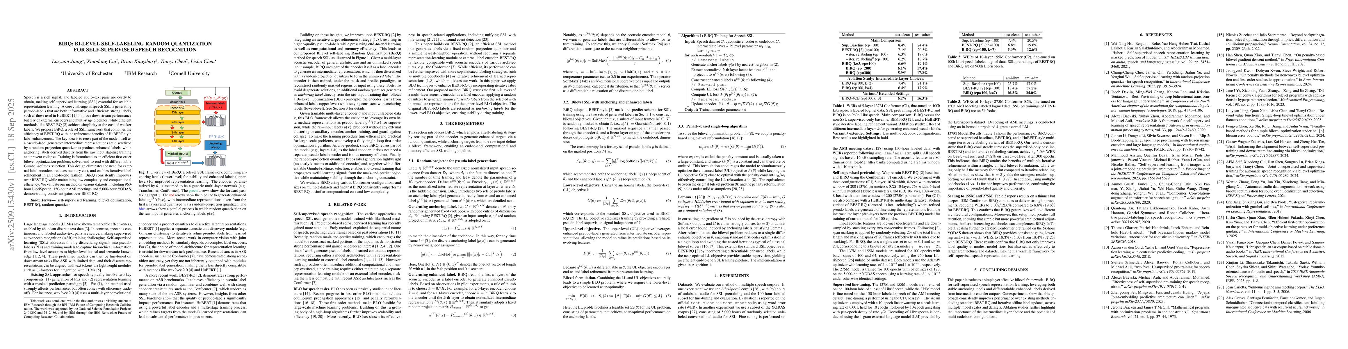 Thumbnail for BiRQ: Bi-Level Self-Labeling Random Quantization for Self-Supervised
  Speech Recognition