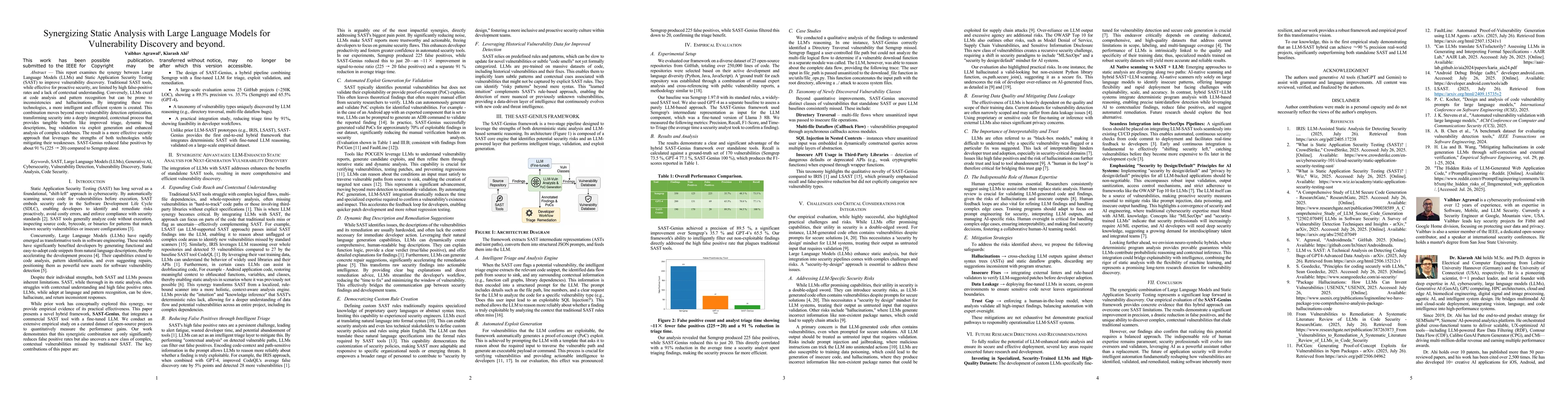 Thumbnail for LLM-Driven SAST-Genius: A Hybrid Static Analysis Framework for
  Comprehensive and Actionable Security