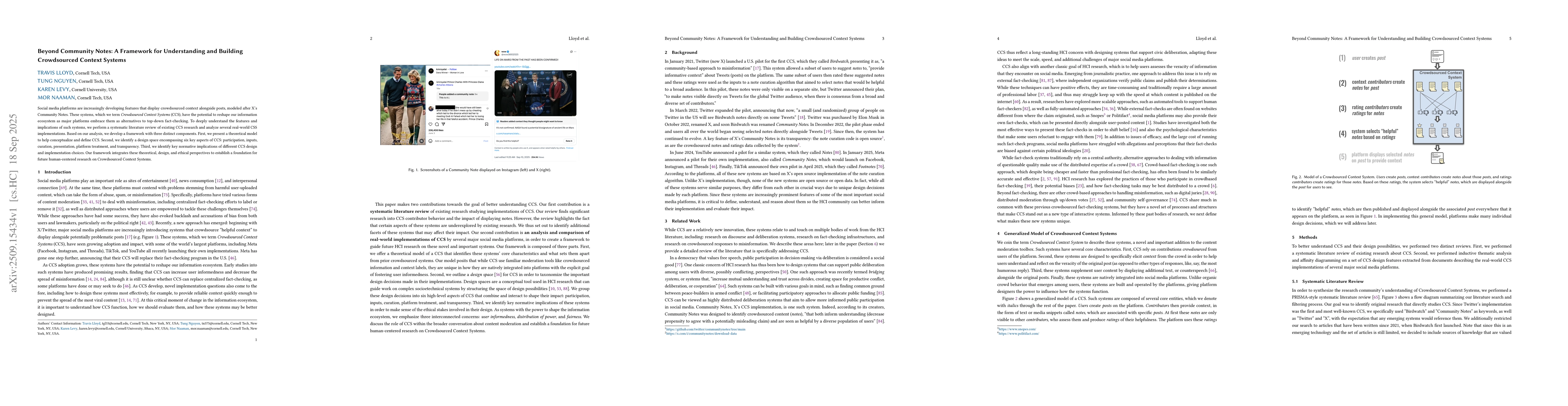 Thumbnail for Beyond Community Notes: A Framework for Understanding and Building
  Crowdsourced Context Systems