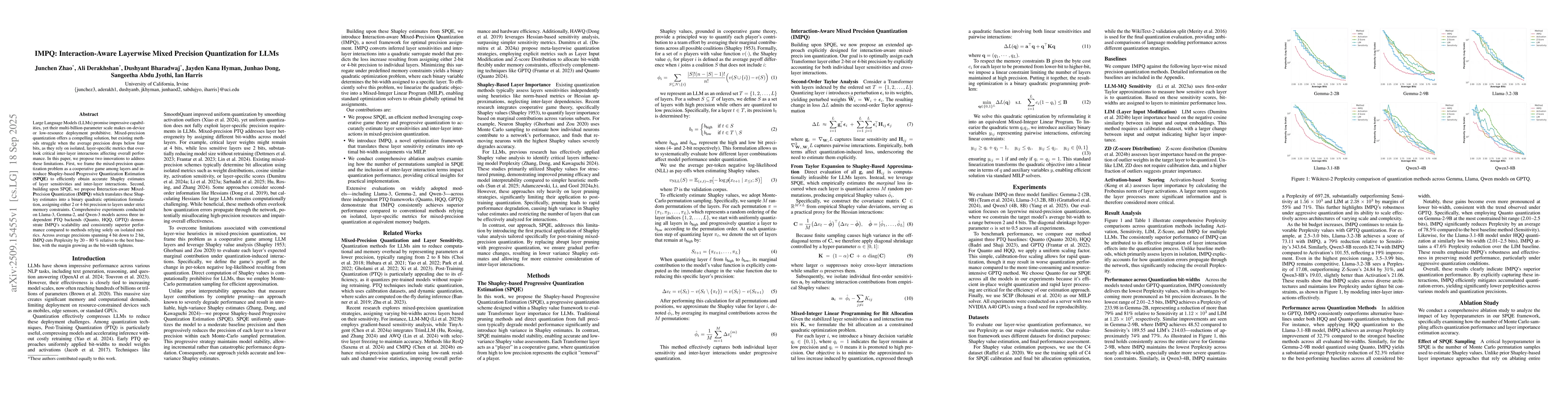 Thumbnail for IMPQ: Interaction-Aware Layerwise Mixed Precision Quantization for LLMs
