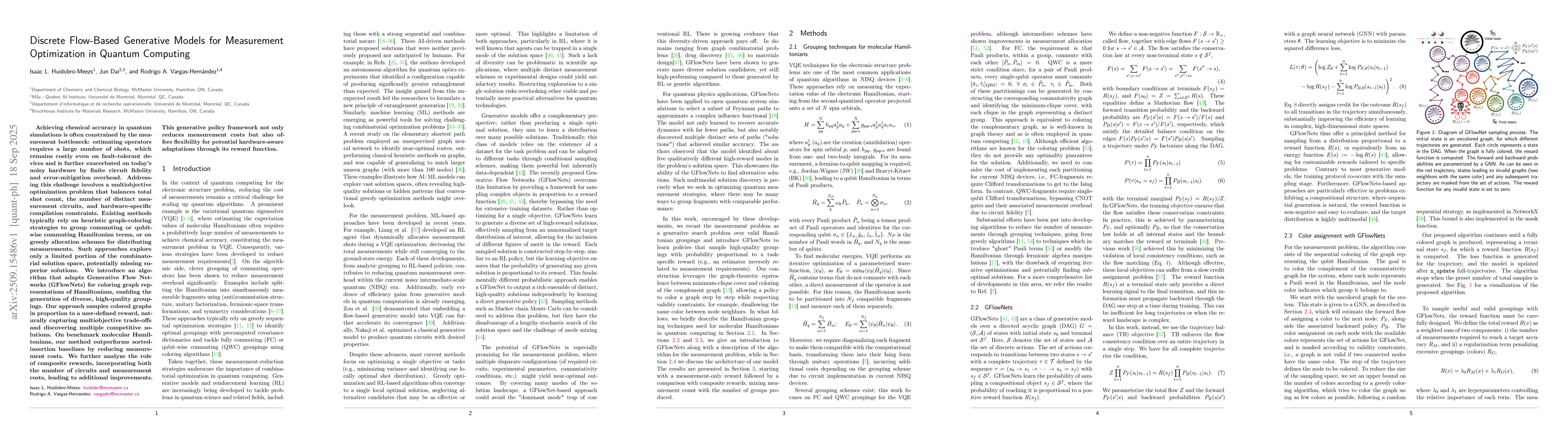 Thumbnail for Discrete Flow-Based Generative Models for Measurement Optimization in
  Quantum Computing