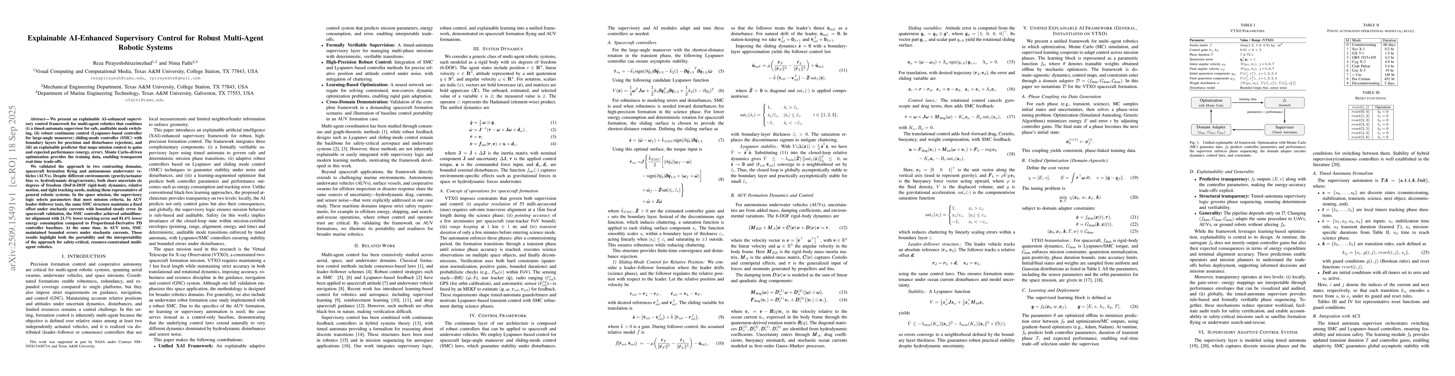 Thumbnail for Explainable AI-Enhanced Supervisory Control for Robust Multi-Agent
  Robotic Systems