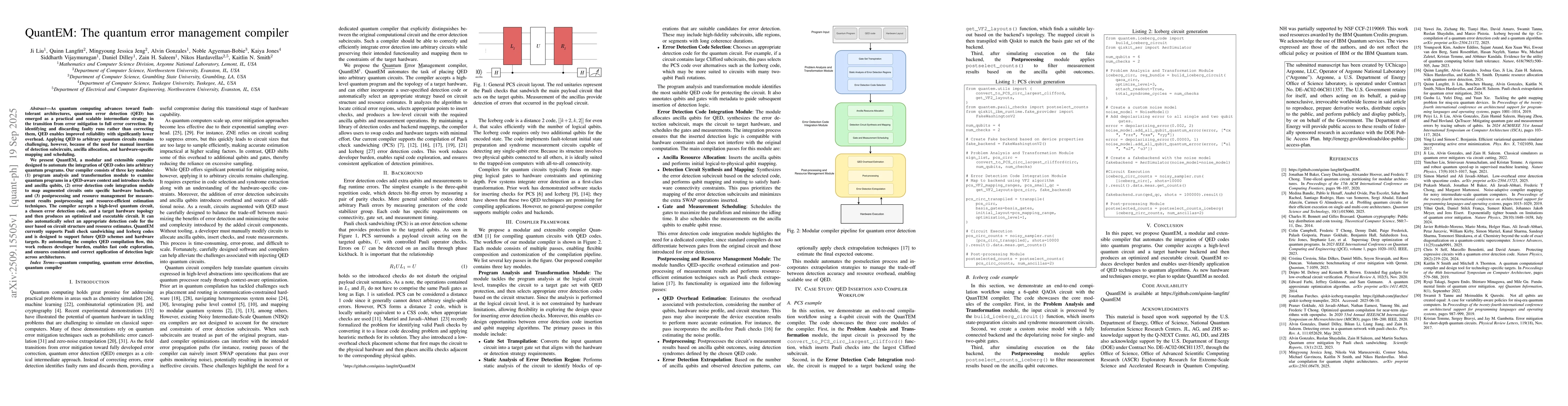 Thumbnail for QuantEM: The quantum error management compiler